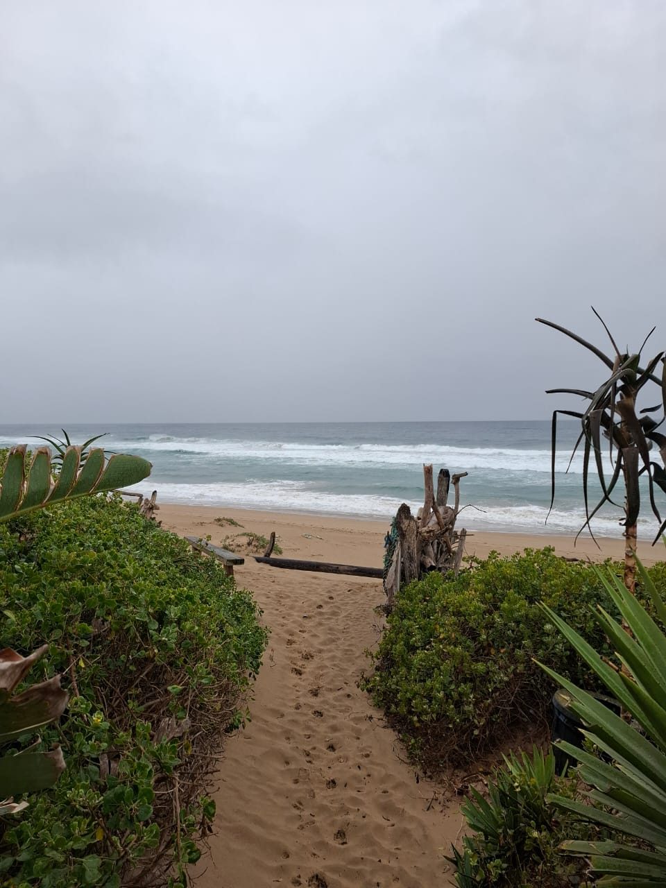 The garden path from the chalets to the beach gate